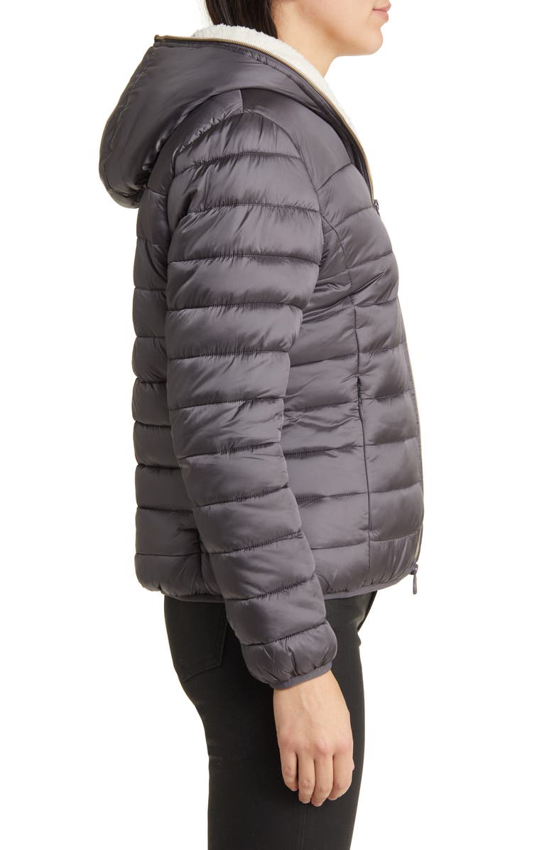 Save The Duck Elvira Water Resistant Hooded Puffer Jacket, Alternate, color, Purple Smoke