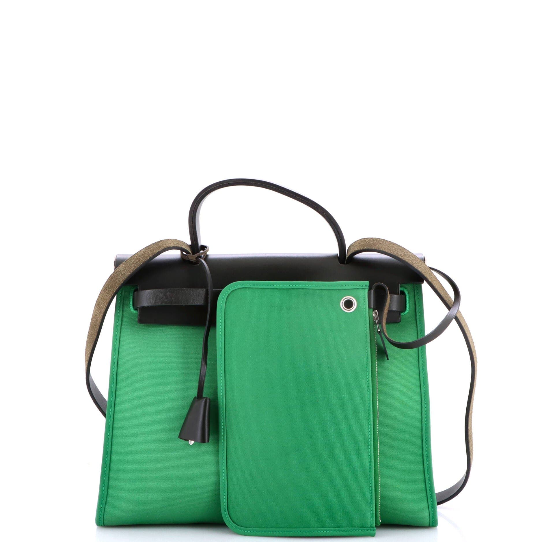 Herbag Zip Leather and Toile 31, Alternate, color, Green