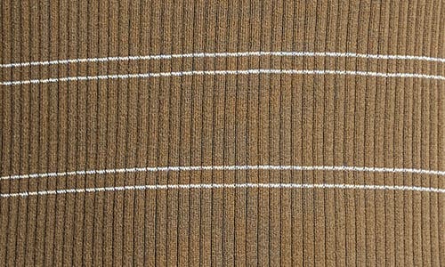Vince Striped Crewneck Top In Brown