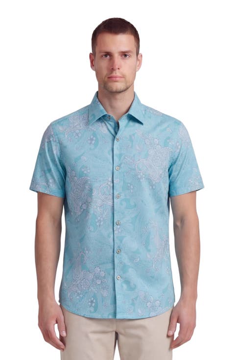 Paisley Explosion Mens Printed Button Up Shirt
