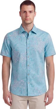 Lords of Harlech Paisley Explosion Mens Printed Button Up Shirt