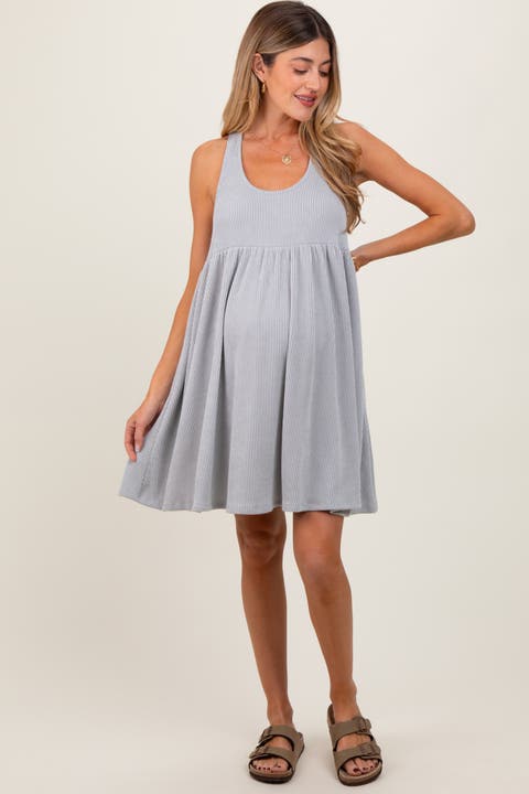Ribbed Sleeveless Open Back Midi Dress