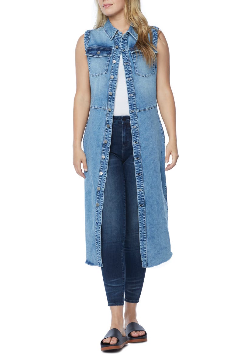 Sleeveless Denim Shirtdress, Alternate, color, CLOUDY BLUE