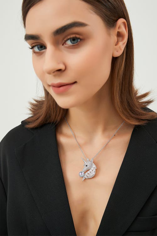 Classicharms Pavé Unicorn Brooch In Metallic