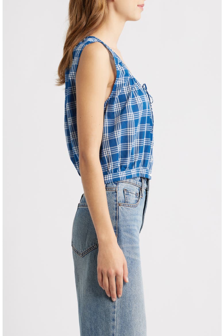 Theo Plaid Organic Cotton Voile Top, Alternate, color, DORSET PLAID