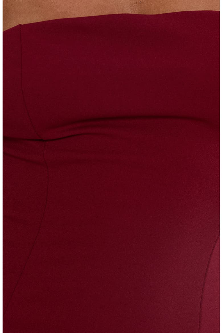 Diamanti High Slit Strapless Gown, Alternate, color, BURGUNDY