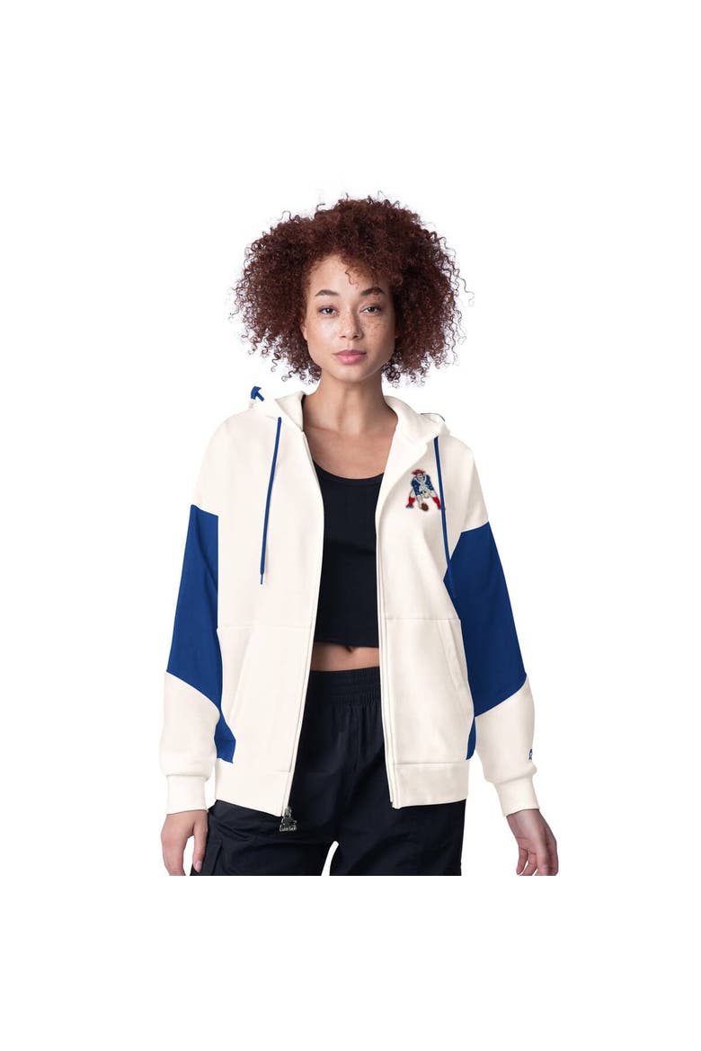 Women's Starter White New England Patriots Scrimmage Full-Zip Hoodie, Main, color, White