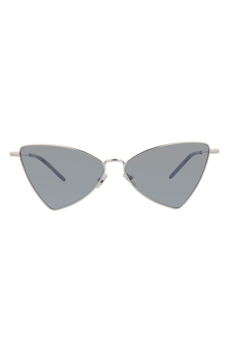 Saint Laurent 58mm Cat Eye Sunglasses, Main, color, Silver Silver Silver