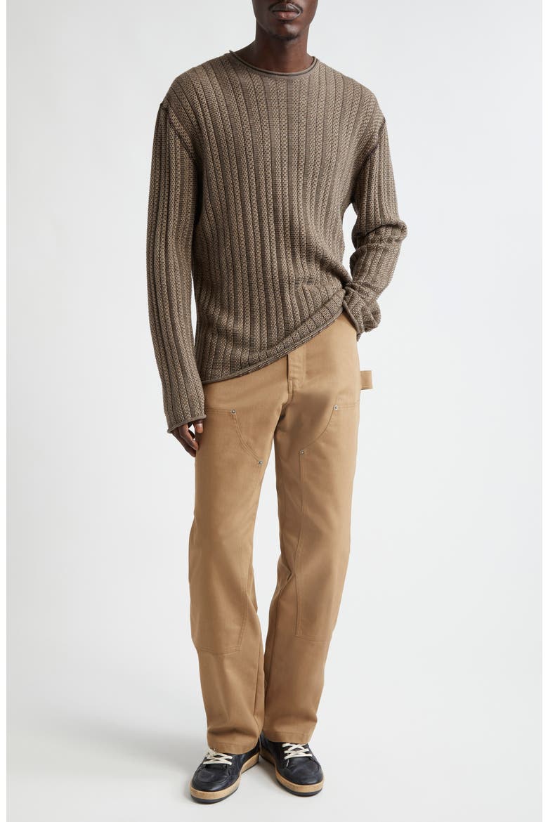 Journey Norton Jacquard Roll Neck Sweater, Alternate, color, TRAVERTINE/ COFFEE