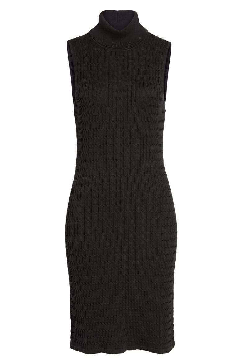 Sleeveless Turtleneck Dress, Alternate, color, BLACK