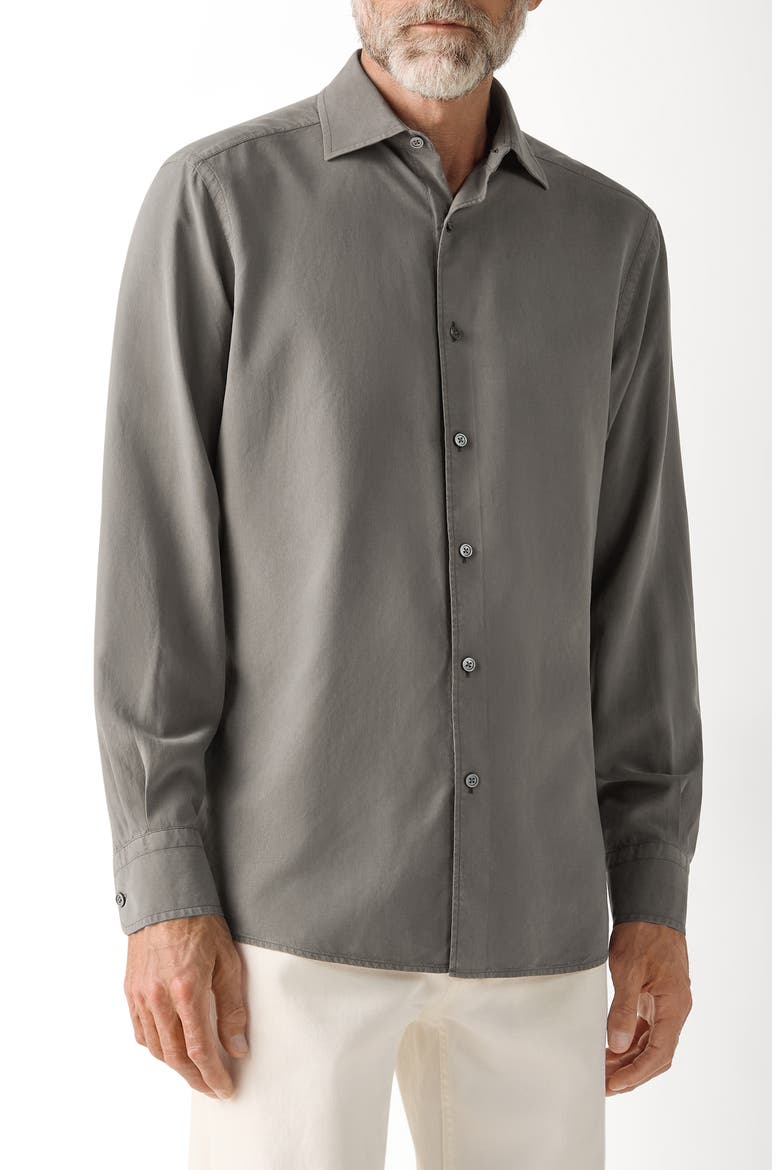 Silk Shirt, Main, color, DARK TAUPE
