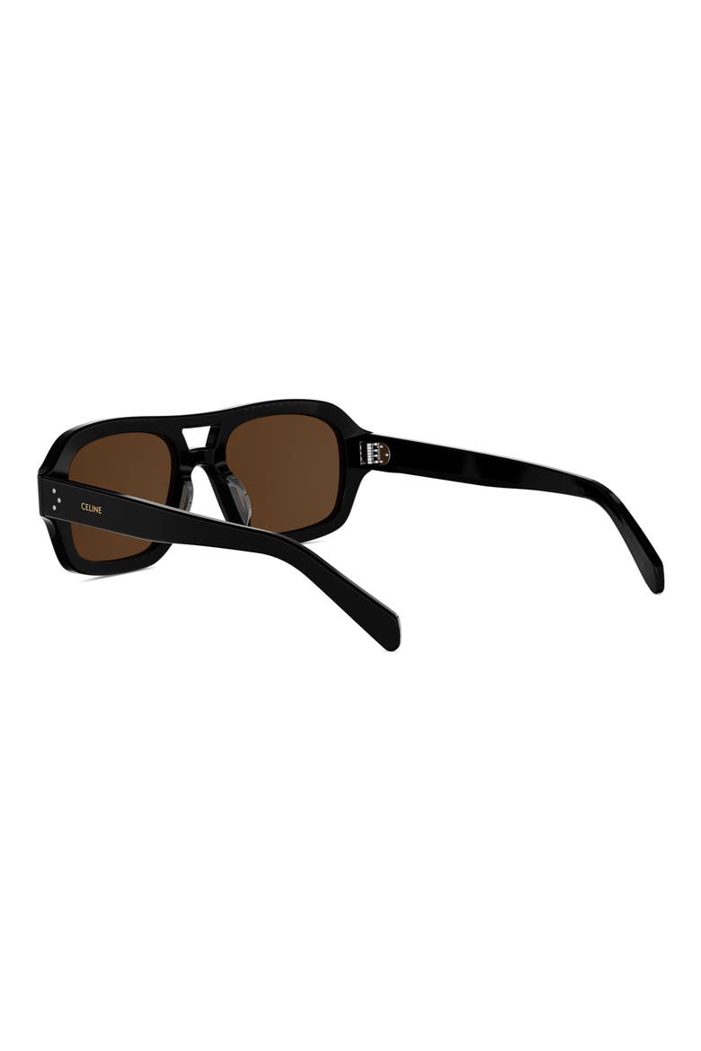 3 Dots 53mm Pilot Sunglasses, Alternate, color, SHINY BLACK / BROWN