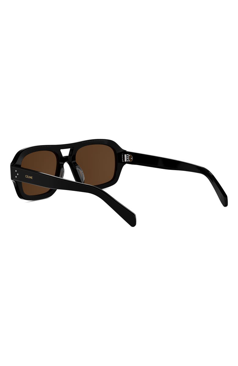 CELINE 3 Dots 53mm Pilot Sunglasses, Alternate, color, Shiny Black / Brown