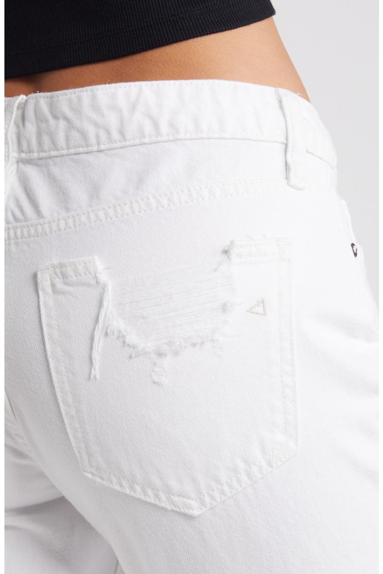 Slim Ripped Fray Hem Boyfriend Jeans, Alternate, color, WHITE