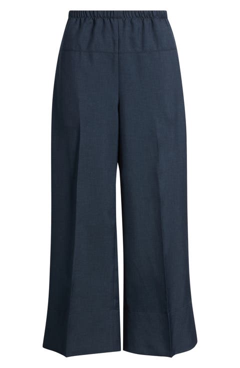 City Twill Crop Wide Leg Pants