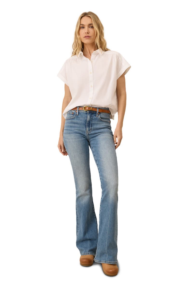 Pact Organic Cotton All Day Poplin Shirred Shirt, Main, color, White