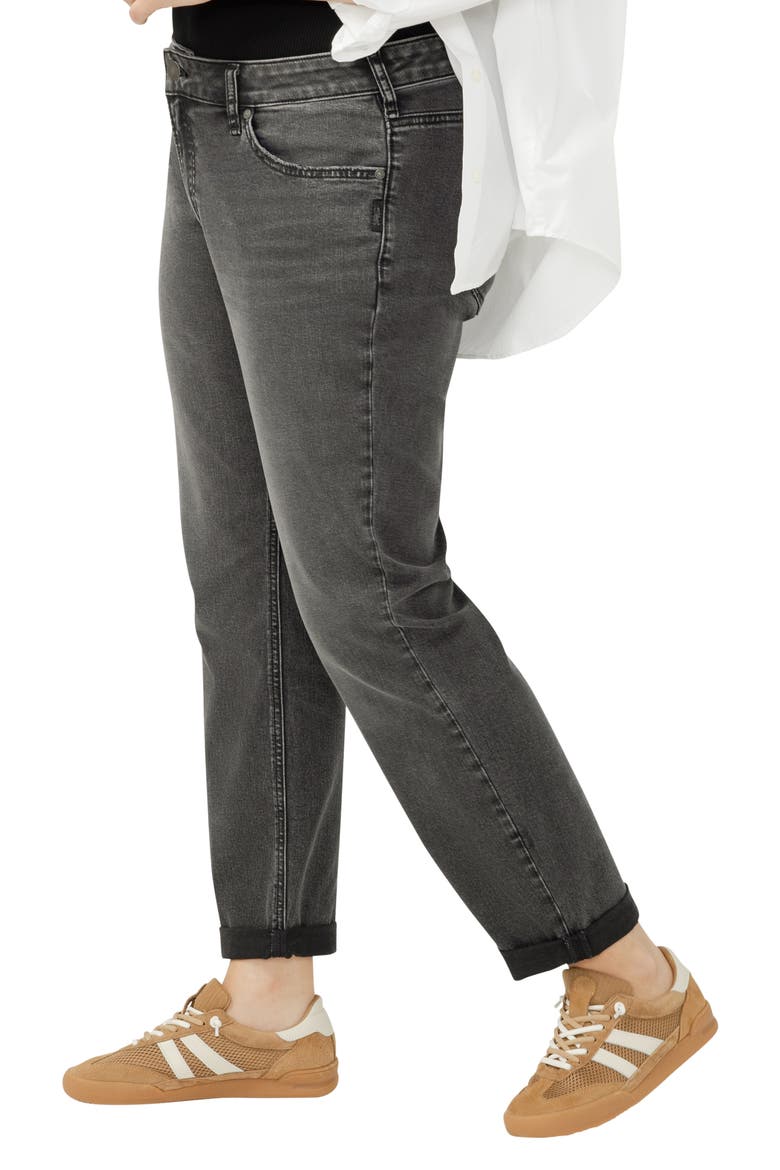 Mid Rise Slim Boyfriend Jeans, Alternate, color, SMOKE