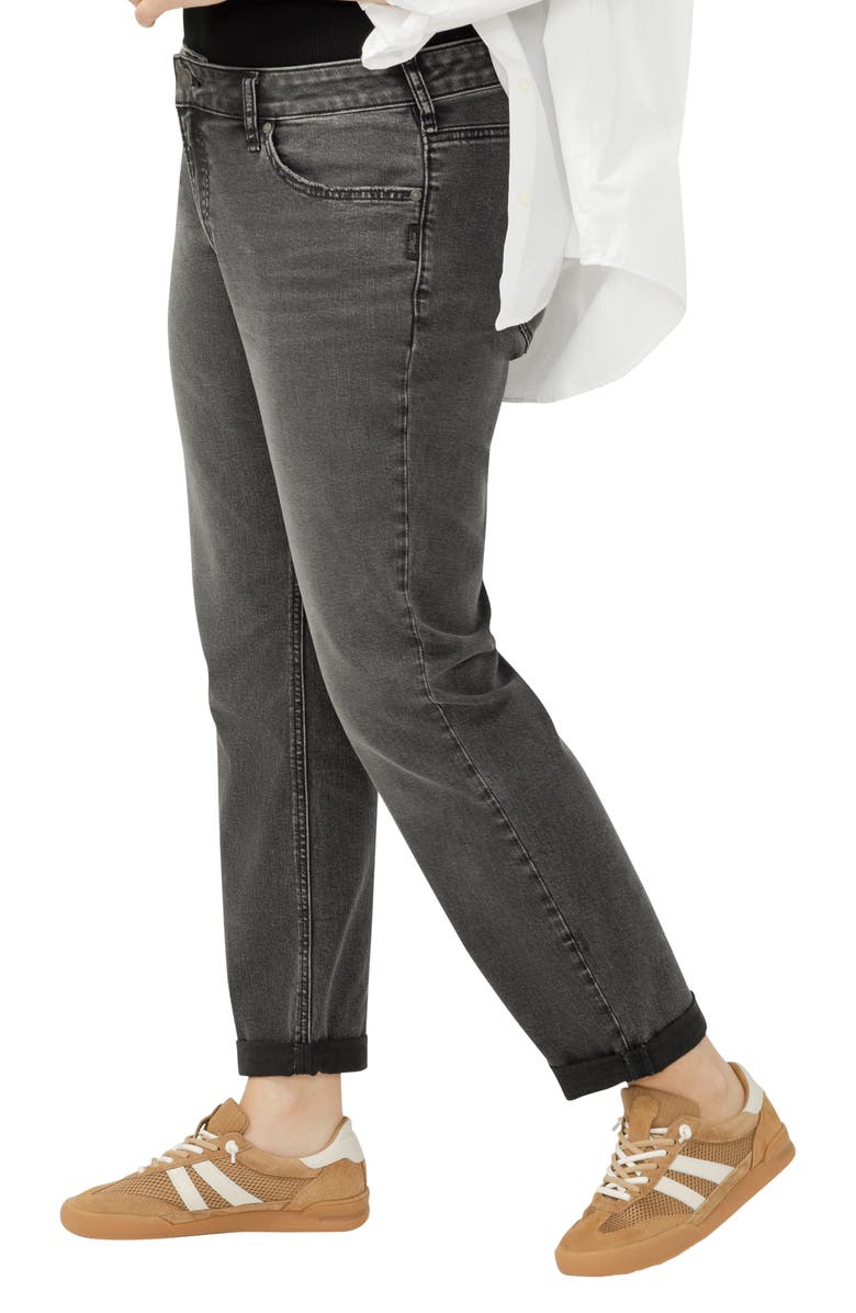 Silver Jeans Co. Mid Rise Slim Boyfriend Jeans, Alternate, color, Smoke