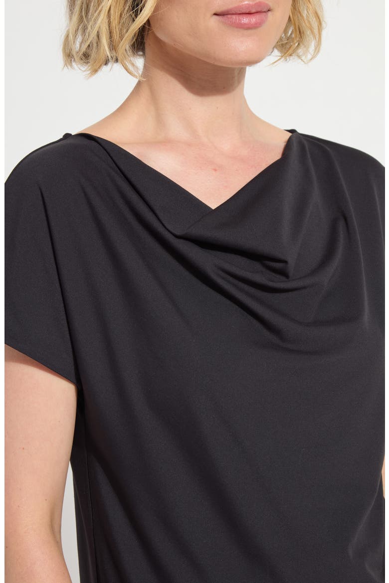 Ensley Cowl Neck Top, Alternate, color, BLACK