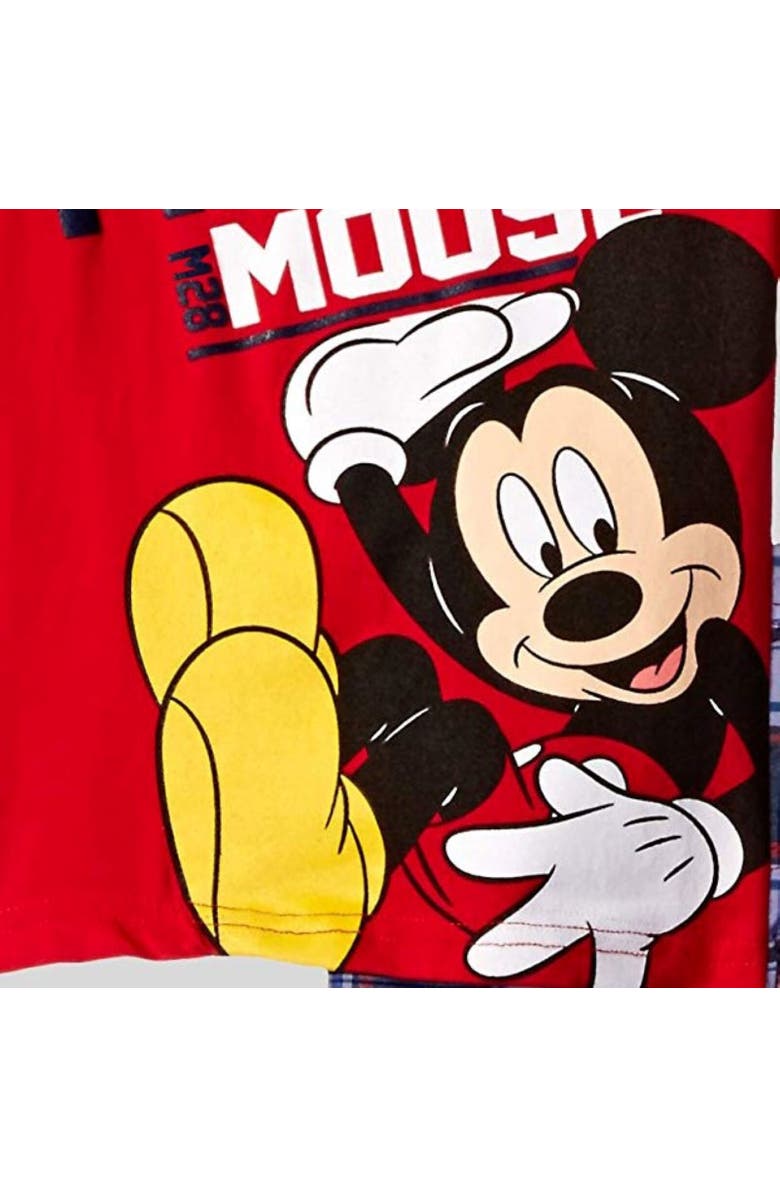 Disney T-Shirt & Plaid Shorts Set, Alternate, color, Mickey Mouse Red