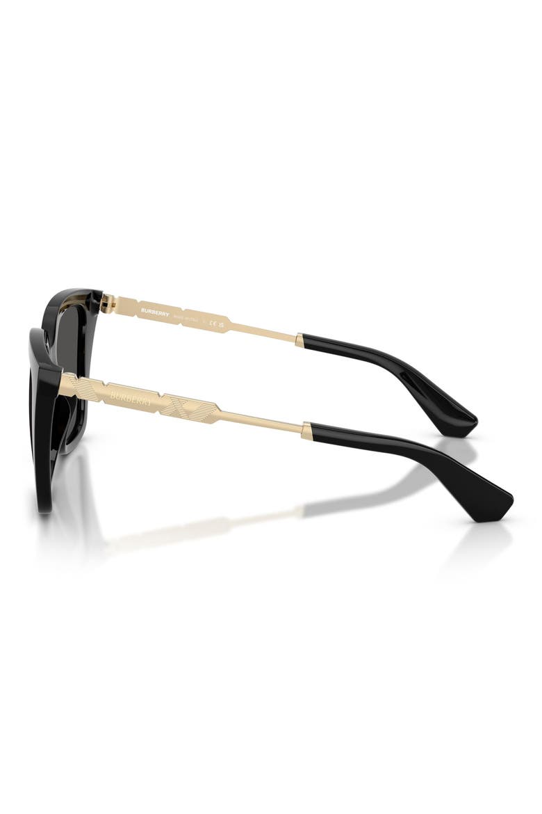 52mm Square Sunglasses, Alternate, color, BLACK / DARK GREY