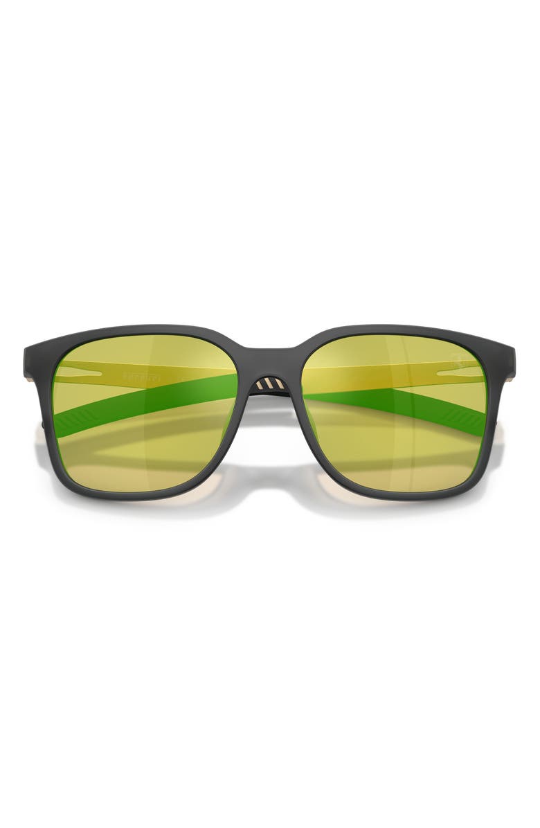 Scuderia Ferrari 57mm Square Sunglasses, Alternate, color, Black Matte / Yellow