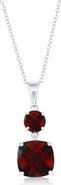 SIMONA Sterling Silver Garnet Pendant Necklace