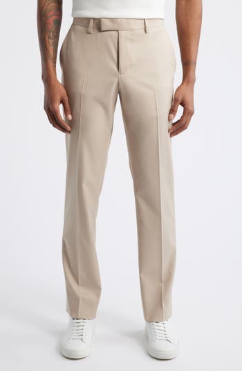 Open Edit Slim Fit Sharkskin Trousers In Brown