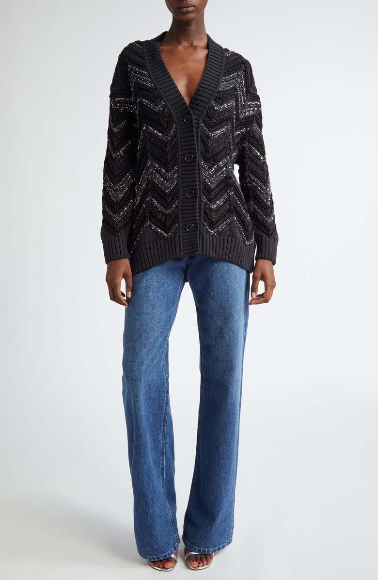 Missoni Sequin & Metallic Oversize Cardigan, Alternate, color,