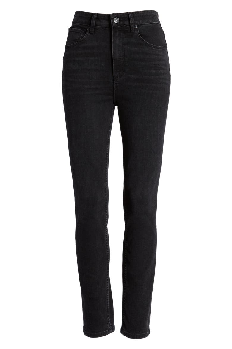 Sarah High Waist Slim Straight Leg Jeans, Alternate, color, BLKWILLOW