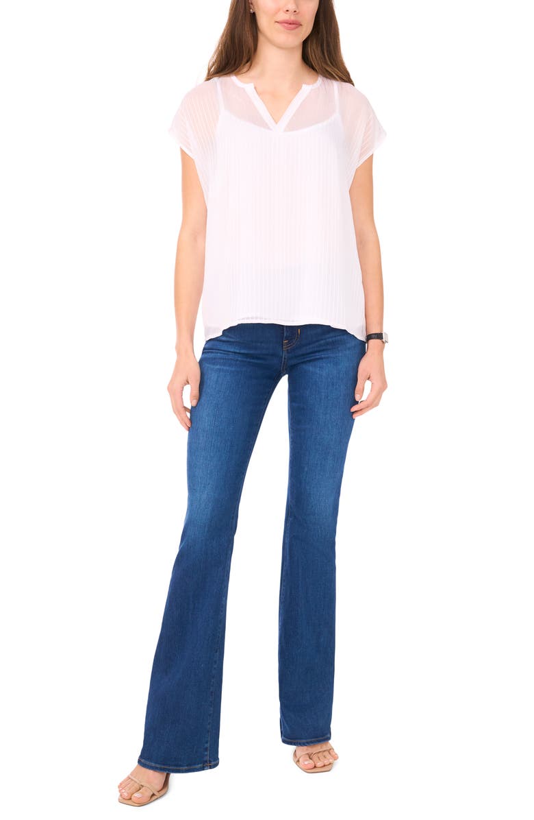 Halogen<sup>®</sup> Sheer Stripe Popover Top, Alternate, color, Bright White