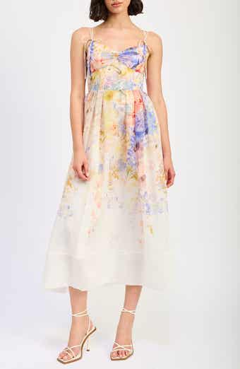 En Saison Taylorann Floral Tie Strap Midi Dress
