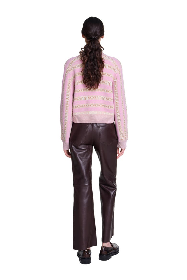 Leather trousers, Alternate, color, Brown