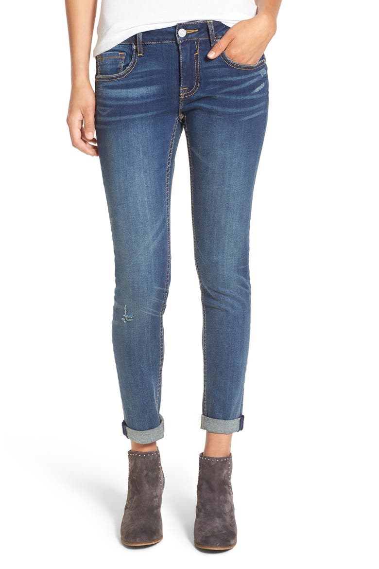 'Thompson' Distressed Skinny Jeans, Main, color, NEPTUNE