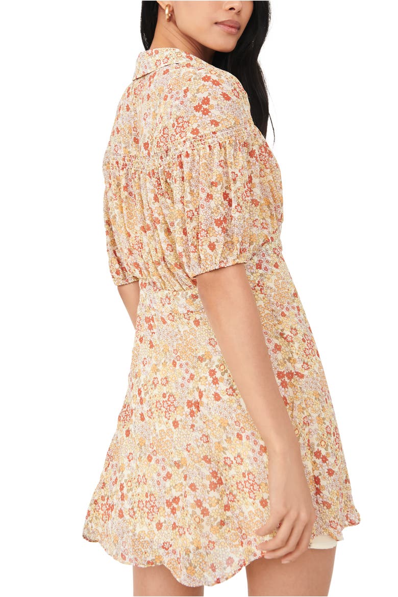 Bonnie Floral Print Minidress, Alternate, color, TEA COMBO
