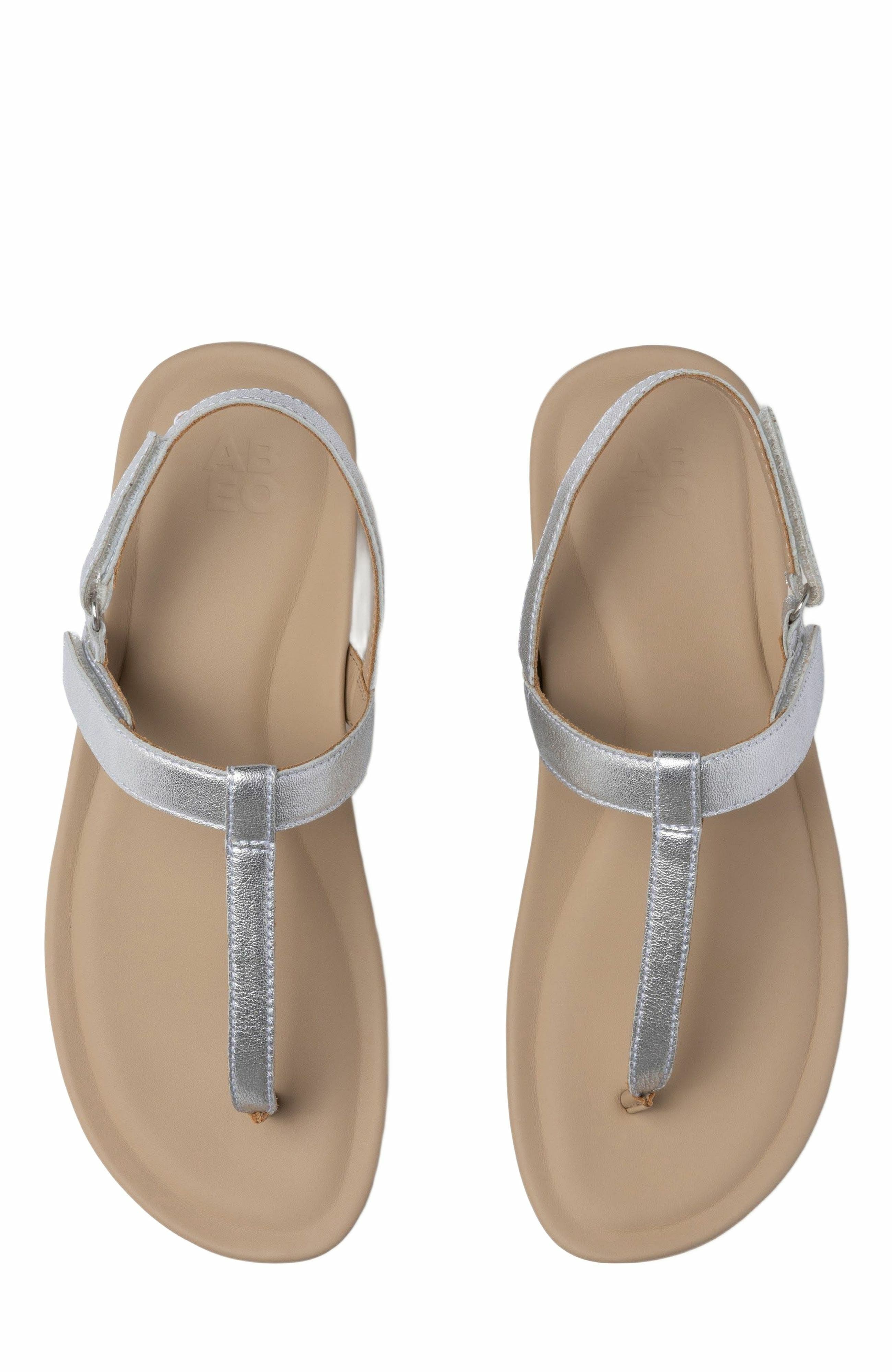 ABEO Oasis T Strap Sandal, Alternate, color, Silver - Regular