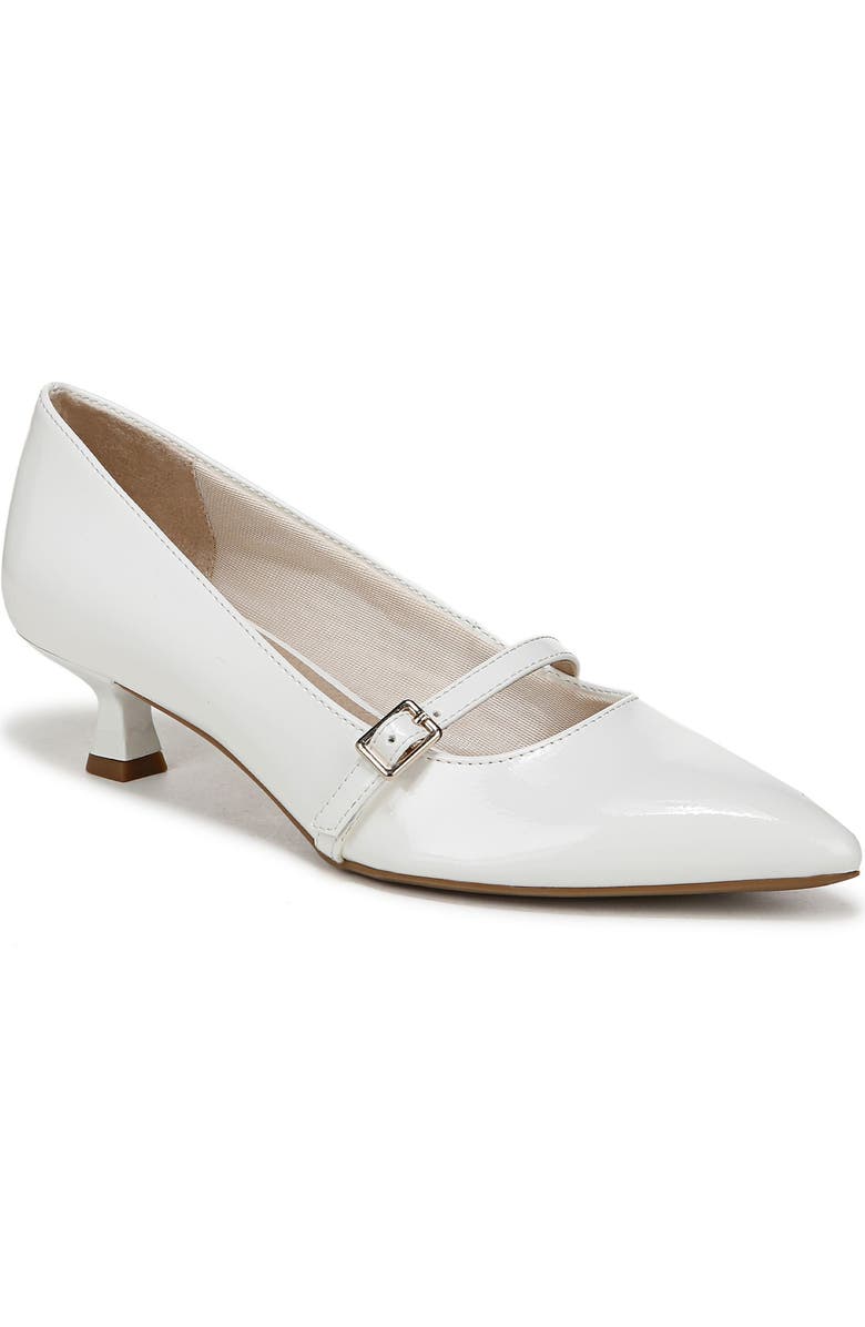 LifeStride Madelyn Mary Jane Pointed Toe Kitten Heel Pump, Main, color, White