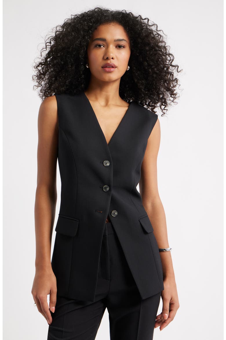 Icon Twill Relaxed Vest, Main, color, BLACK