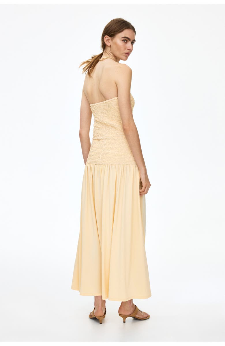H&M Smocked-bodice Bandeau Dress, Alternate, color, Light Yellow
