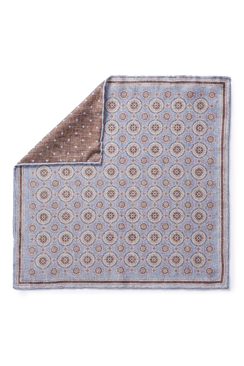Selby Reversible Silk Pocket Square, Main, color, SKY BLUE