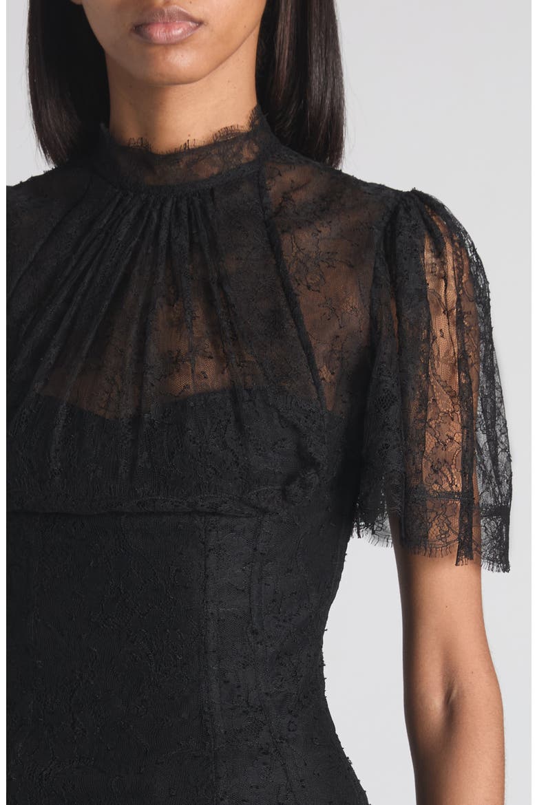 Floral Lace Top, Alternate, color, BLACK