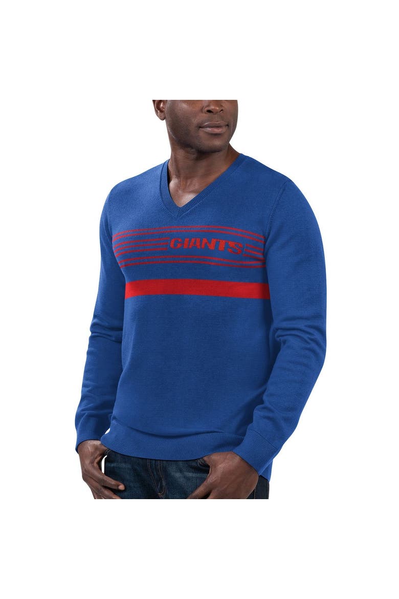 Men's Starter Royal New York Giants Legacy Collection V-Neck Pullover Sweater, Main, color, Royal