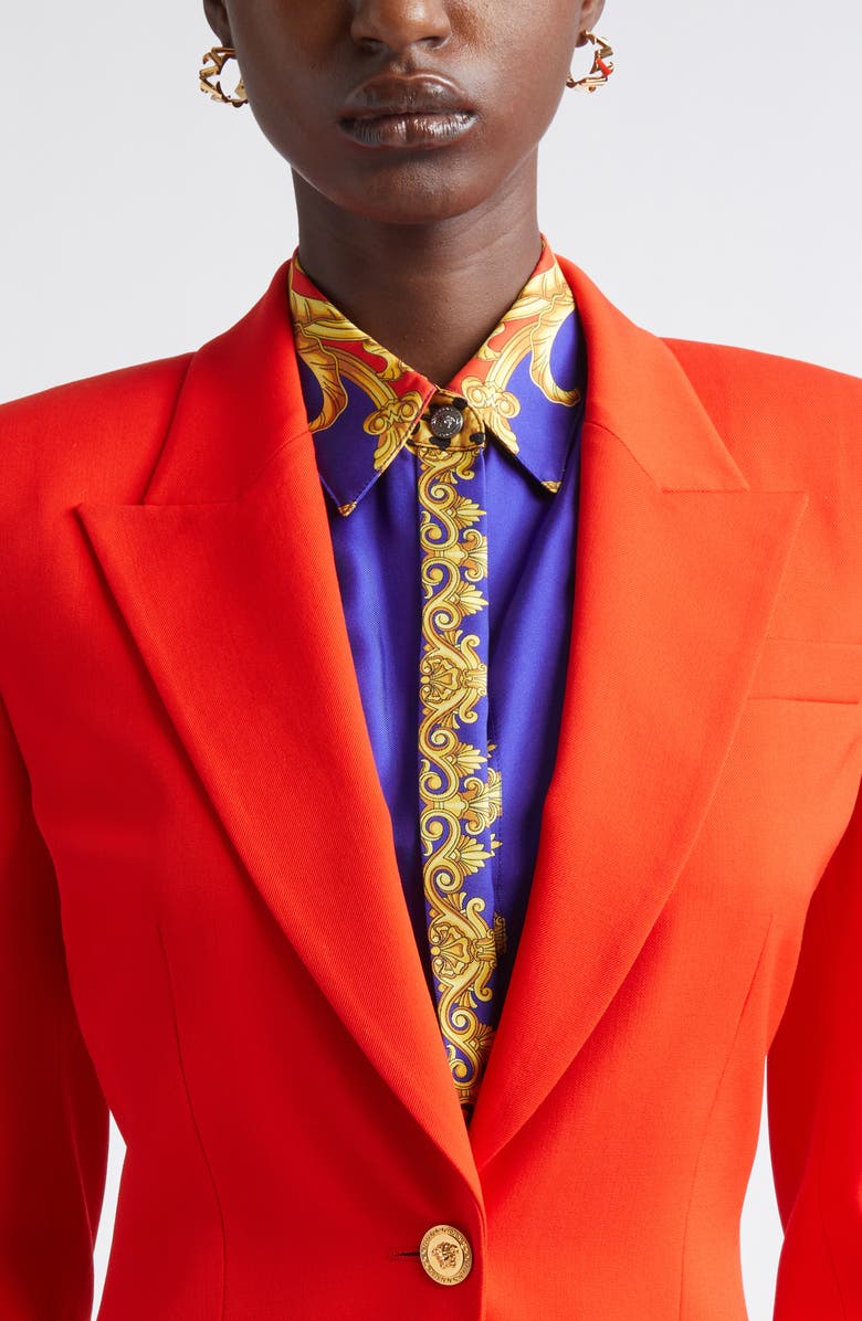 Versace V-Hoop Earrings, Alternate, color, Versace Gold