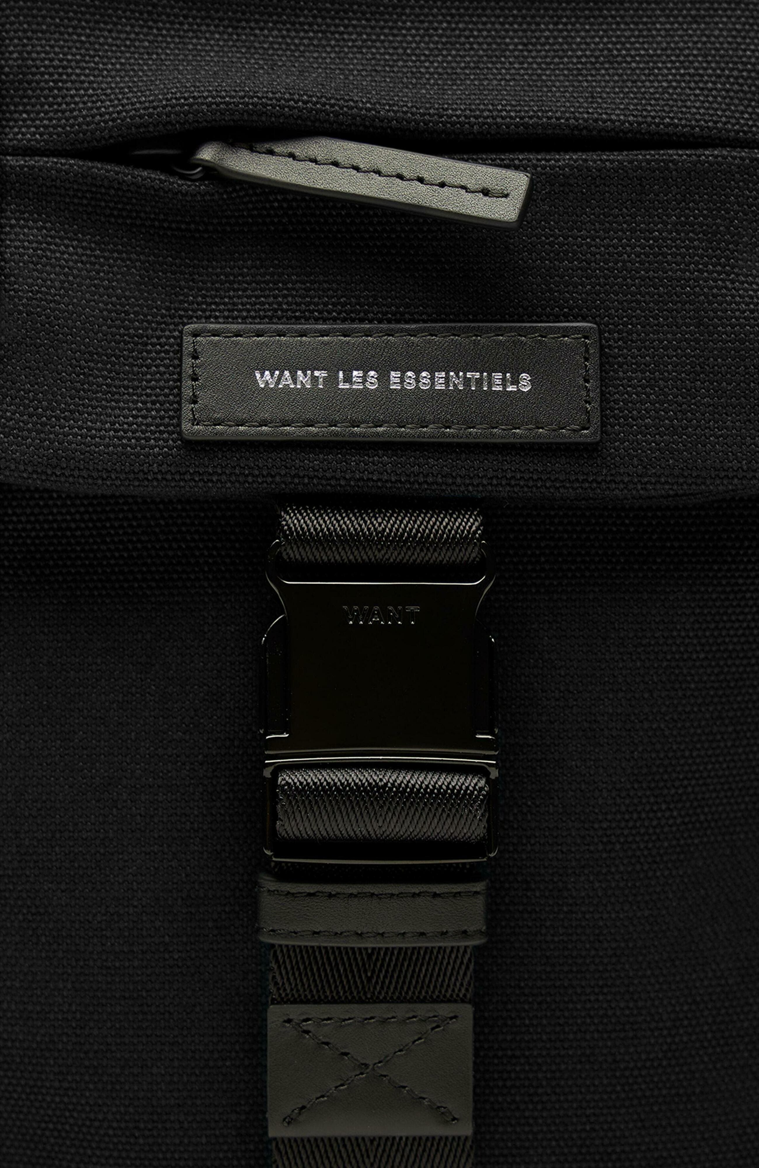 Want Les Essentiels Brantford Organic Cotton Canvas Crossbody Bag, Alternate, color, Black