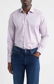 Conway Microcheck Crown Lite Performance Twill Button-Up Shirt
