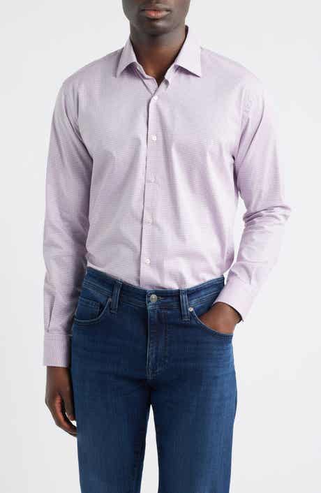 Conway Microcheck Crown Lite Performance Twill Button-Up Shirt