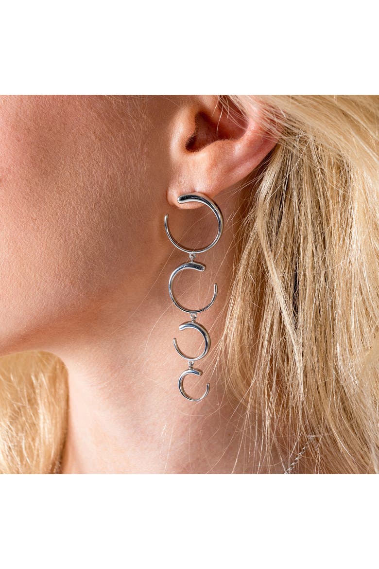 Quarter Luna Earrings, Alternate, color, Sterling Silver