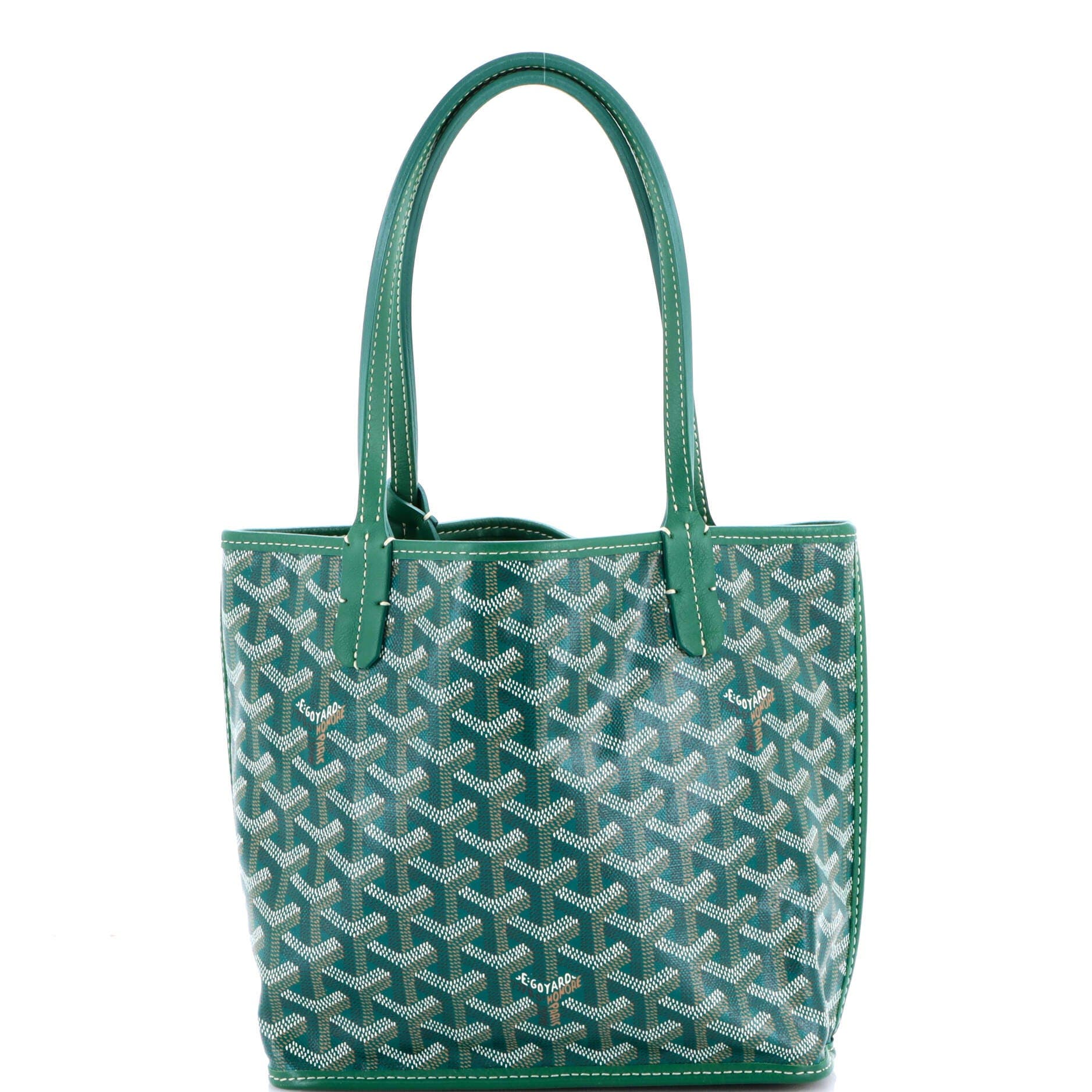 Pre-Owned Goyard Anjou Reversible Tote Coated Canvas Mini, Main, color, Green