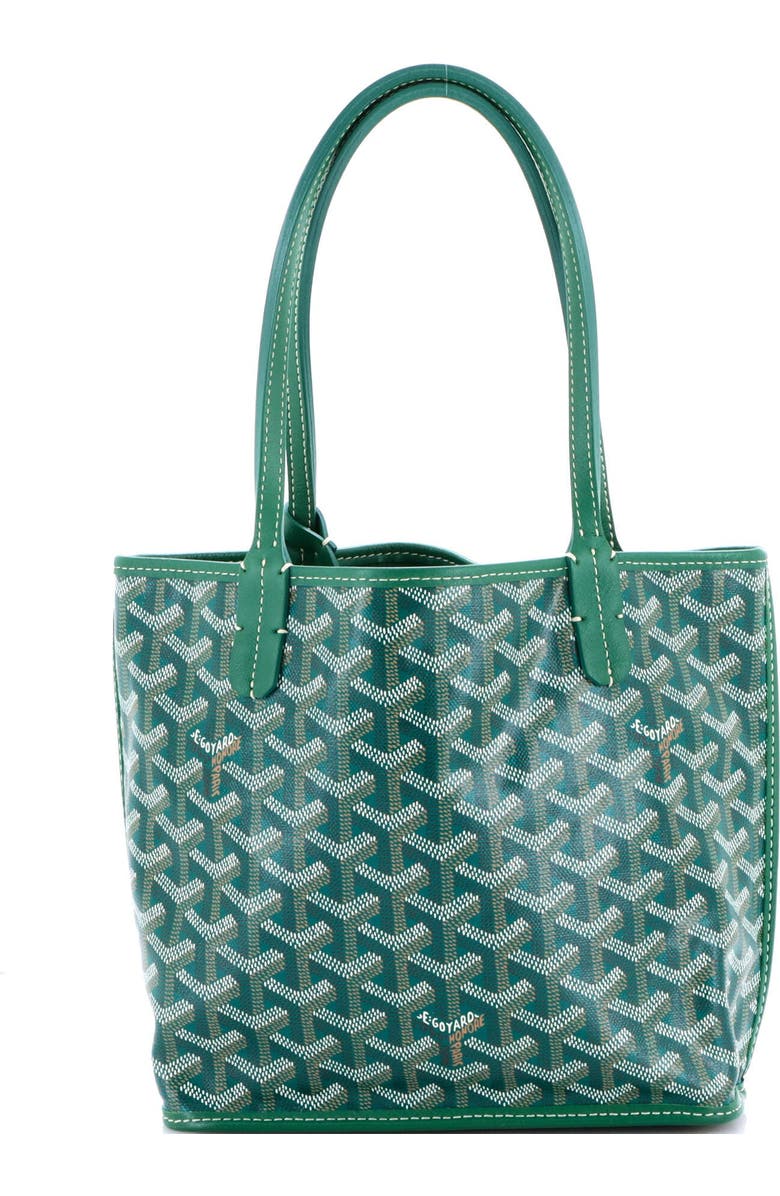 Pre-Owned Goyard Anjou Reversible Tote Coated Canvas Mini, Main, color, Green