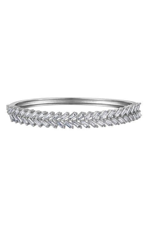 Baguette Cubic Zirconia Bangle Bracelet